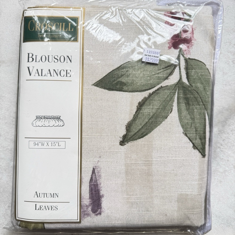 Croscill Autumn Leaves 5741 Blouson Valance Vintage NOS 94 X 15"